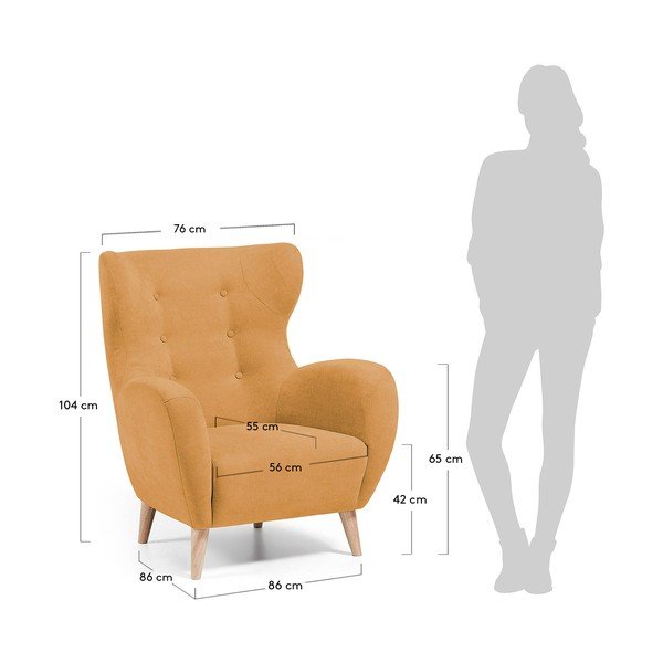 Kollane tugitool Passo - Kave Home-image-4