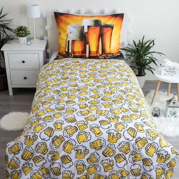 Merevaigukollane puuvillane voodipesu 140x200 cm Beer - Jerry Fabrics-image-2