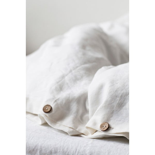 Valge linane tekikott 200x200 cm White – Linen Tales-image-3