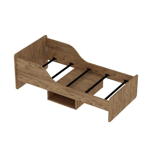 Puiduvärvi üheinimesevoodi koos panipaigaga 90x190 cm Evren - Kalune Design