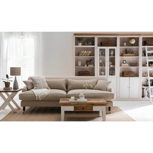 Valge männipuidust raamaturiiul 296x223 cm Anita - Støraa-image-1