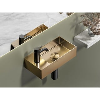 Vasevärvi väike vannitoa valamu  roostevaba teras 36,5x18 cm Aurum – Sapho