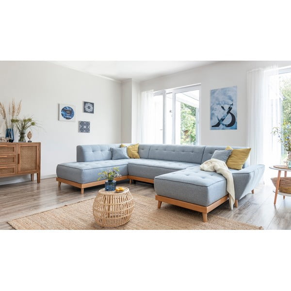 Helesinine U-kujuline diivanvoodi , vasakpoolne nurk Dazzling Daisy - Miuform-image-4