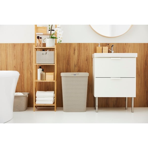 Beež plastist pesukorv 55 l Country - Rotho-image-1