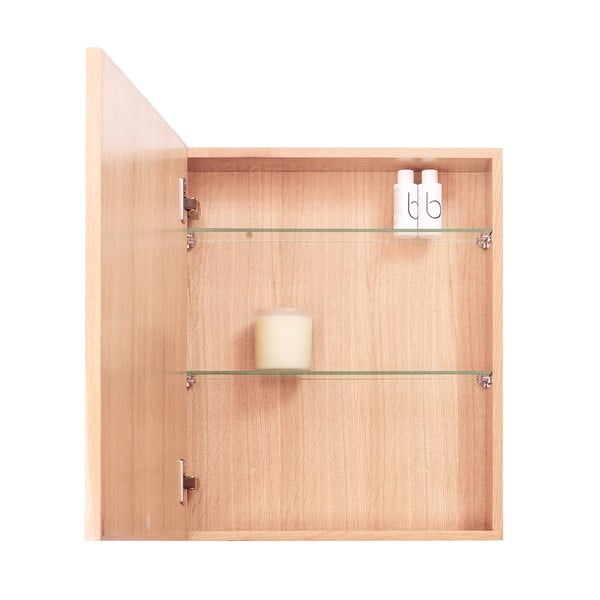 Tammepuust seinakapp koos peegliga Mezza , 45 x 55 cm Slimline - Wireworks-image-2