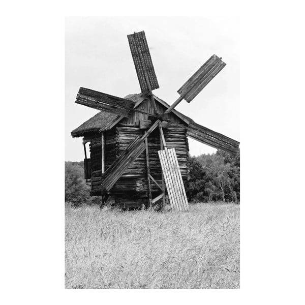 Obraz Black&White Windmill, 45 x 70 cm