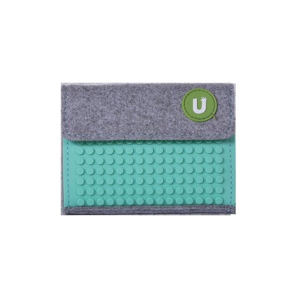 Pixelová peněženka grey/aqua green