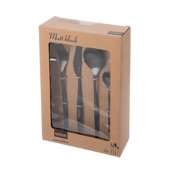 Mustad roostevabast terasest söögiriistad 24 tk - Orion-image-4