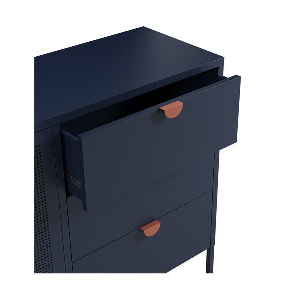 Tumesinine metallist kummut 140x90x40 cm Sayla - Marckeric-image-3
