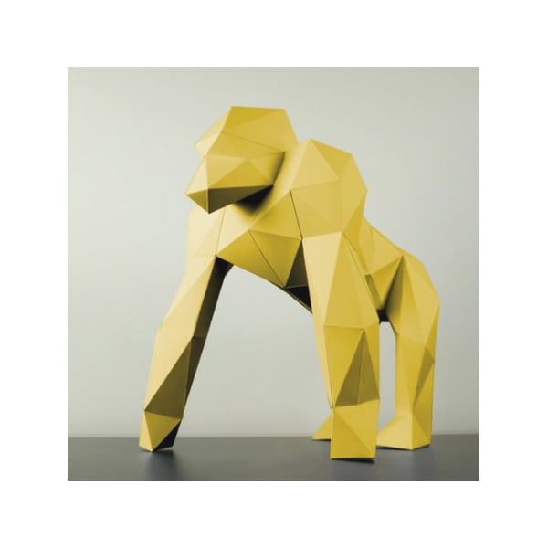 Papírová socha Gorila, žlutá