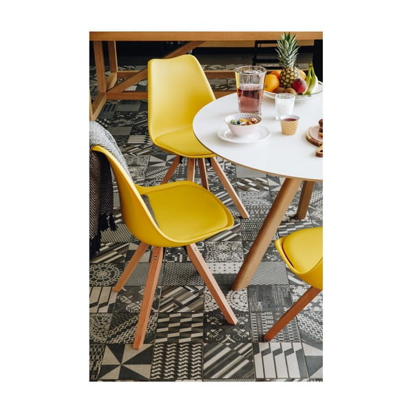 2 kollase tooli komplekt pöögipuidust alusega Gina - Bonami Essentials-image-2