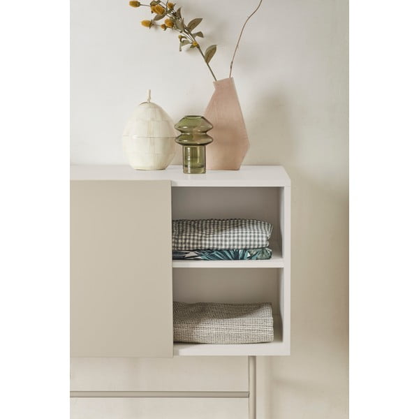 Beež/kreem madal lükandustega kummut 140x91 cm Nube - Teulat-image-1