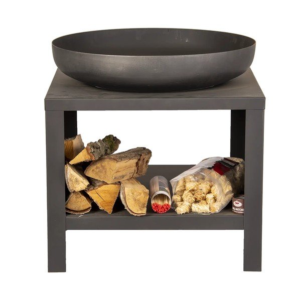 Must kamin koos puidutaldrikuga - Esschert Design-image-3