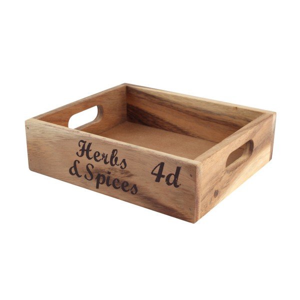 Dřevěná akáciová přenoska T&G Woodware Baroque Herbs & Spice
