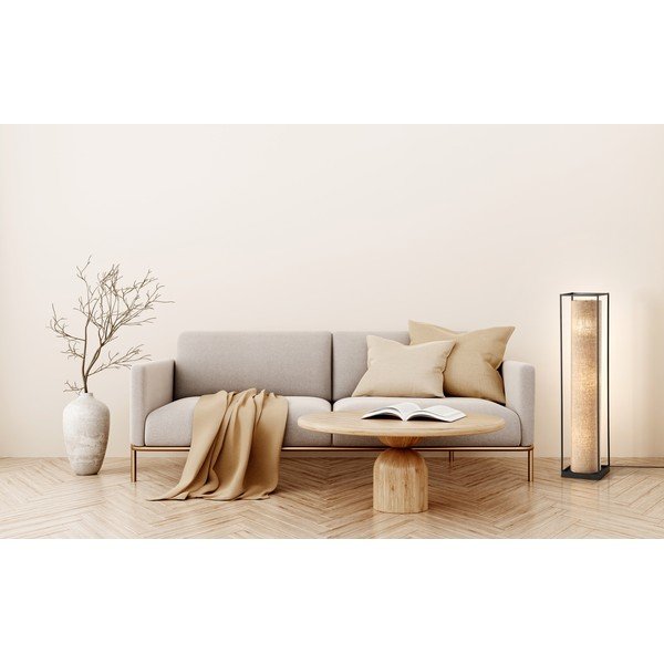 Must-beež põrandavalgusti tekstiilist varjuga (kõrgus 114,5 cm) Thor - Fischer & Honsel-image-1