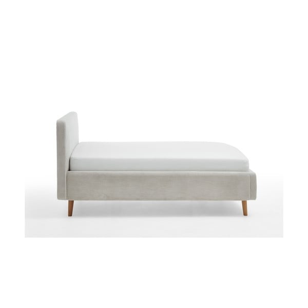 Beež polsterdatud üheinimesevoodi ilma voodipõhjata 120x200 cm Mattis – Meise Möbel-image-3