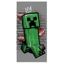 Rohekashall puuvillane laste rätik 70x140 cm Minecraft "Metro Art Creeper" - Jerry Fabrics