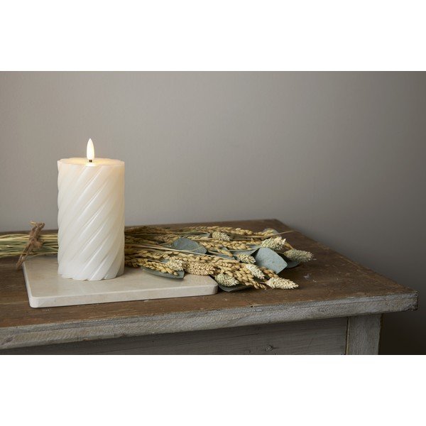 Valge vaha LED küünal, kõrgus 15 cm Flamme Swirl - Star Trading-image-4