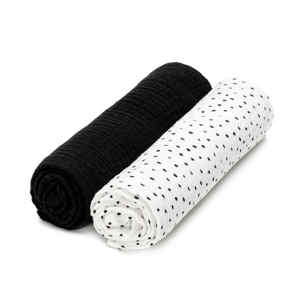 Komplekt 2 musliinist mähkmeid , 65 x 65 cm Dots - T-TOMI