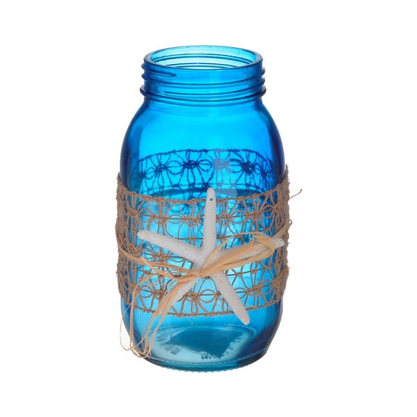 Modrá skleněná váza InArt Sea, ⌀ 10 cm