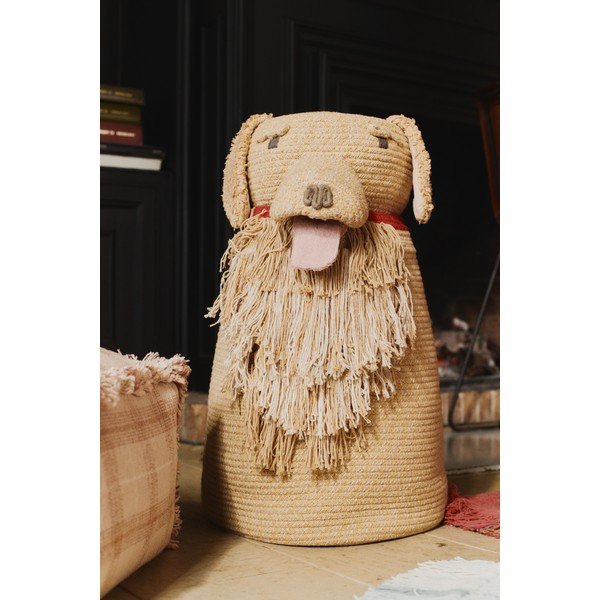 Beež kangast laste mänguasjakorv 40x30x55 cm Luna - Lorena Canals-image-2