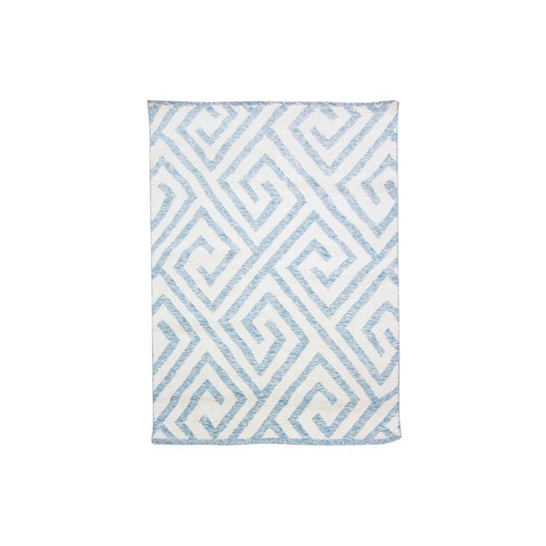Vlněný koberec Flat no. 69, 100x150 cm. světle modrý