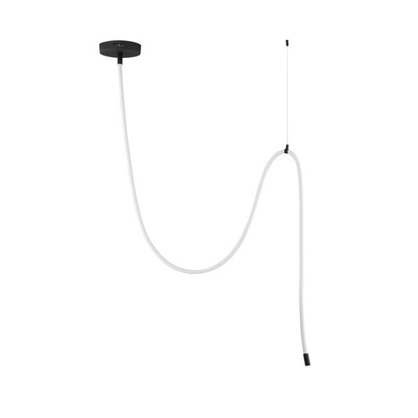 Valge/mattmust terasest hämardatav LED-rippvalgusti Ilane - Nova Luce
