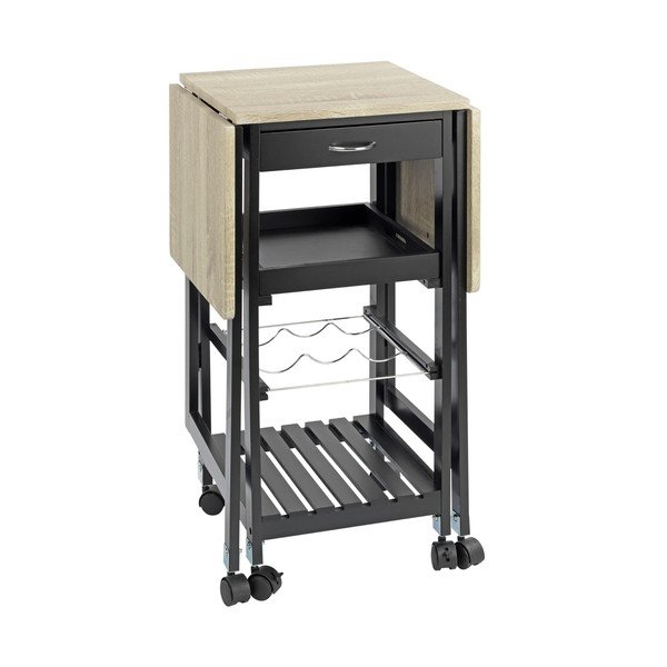 Tammedekooriga veiniriiul, must-puiduvärvi, 3 pudelile, 97x77 cm - Maximex-image-2