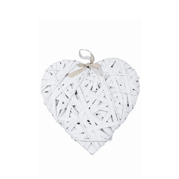 Bílá závěsná dekorace ve tvaru srdce Ego Dekor, délka 41 cm