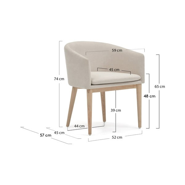 Kreem söögitool Harlan - Kave Home-image-3