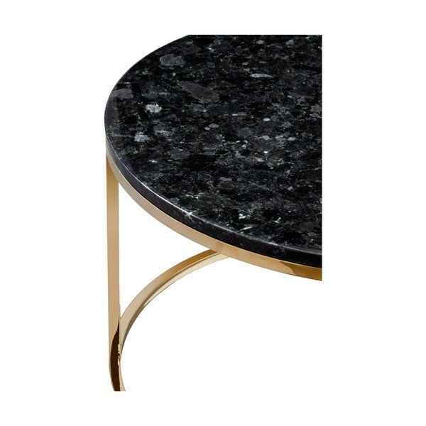 Mustast graniidist kohvilaud kuldse alusega , ⌀ 85 cm Crystal - RGE-image-3