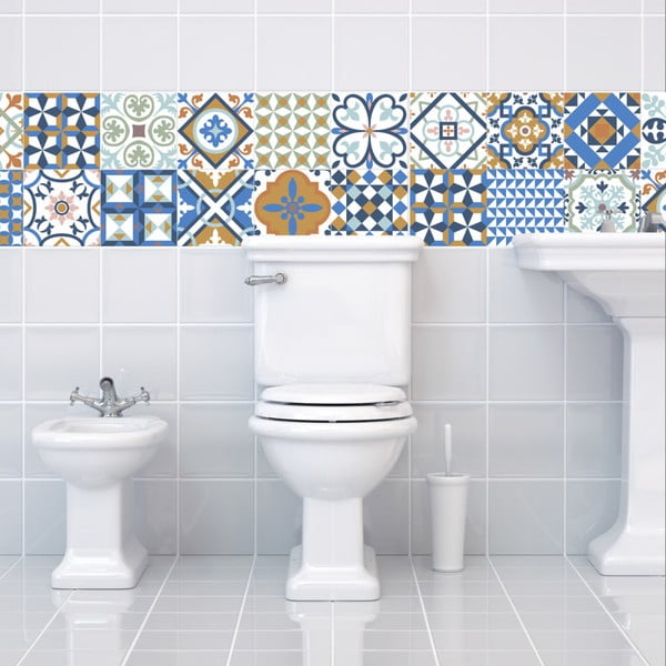 Komplekt 24 seinakleebist Azulejos Ornaments Mosaic, 10 x 10 cm - Ambiance