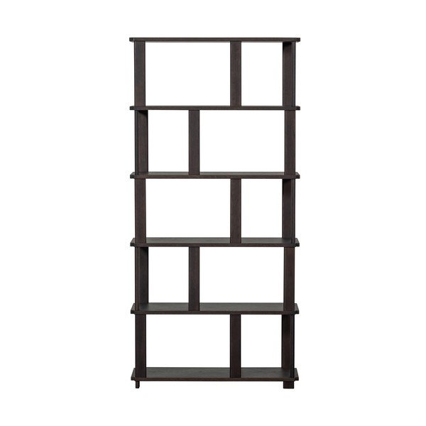 Tumepruun tammepuidust raamaturiiul 90x186x30 cm Riss - WOOOD-image-4