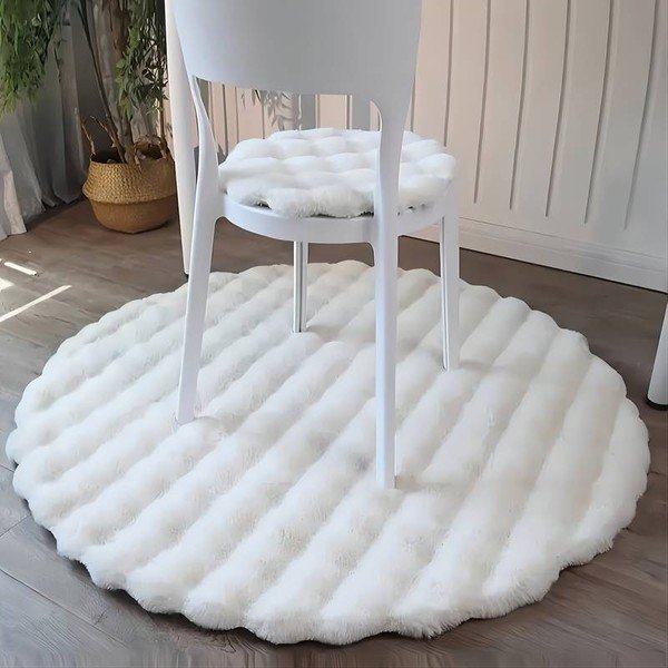 Valge pestav ümmargune vaip ø 80 cm Bubble White - Mila Home-image-1