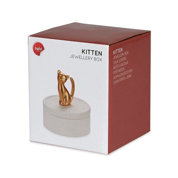 Valge portselanist ehtekarp Cat - Balvi-image-3