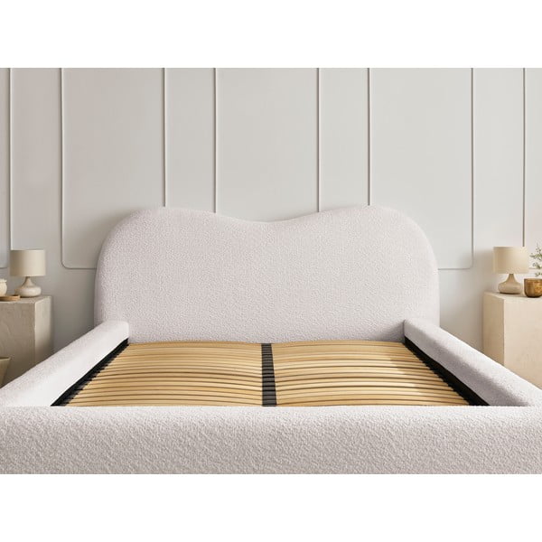 Valge polsterdatud kaheinimesevoodi koos panipaigaga 160x200 cm Orlane - Bobochic Paris-image-1