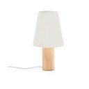Valge/naturaalsest kautšukipuust laualamp tekstiilist varjuga (kõrgus 49,5 cm) Marga - Kave Home