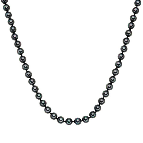 Perlový náhrdelník Muschel, antracitové perly 8 mm, délka 60 cm