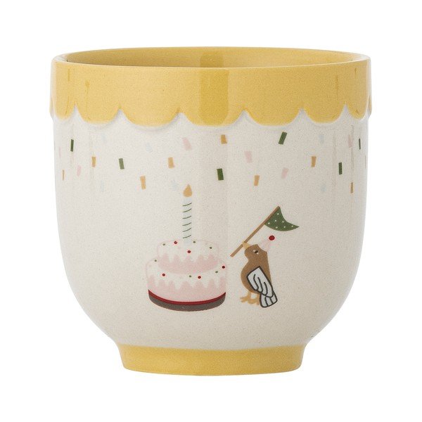 Kollane/kreem kivikeraamikast laste kruus 150 ml Celebrate - Bloomingville Mini-image-3