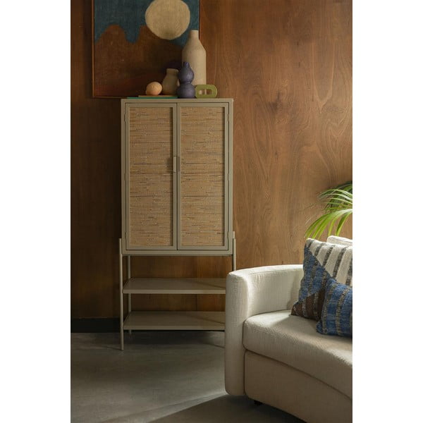 Must kuusepuidust kapp 70x160x36 cm Yasu - Dutchbone-image-1