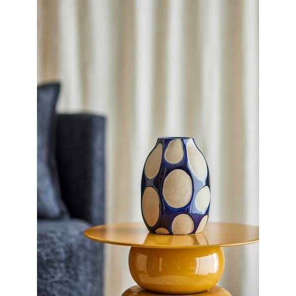 Tumesinine/kreemikas kivikeraamiline vaas (kõrgus 20 cm) Bashir - Bloomingville-image-1