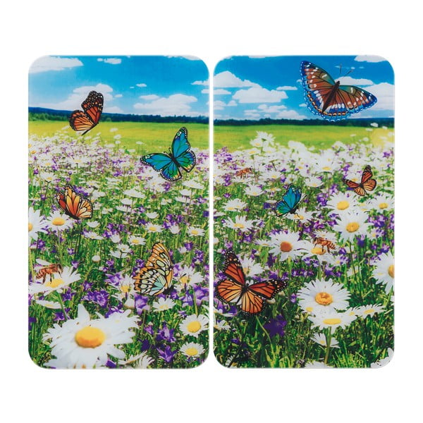 Karastatud klaasist pliidikatted 2tk komplektis 52x30 cm Summer Meadow - Maximex