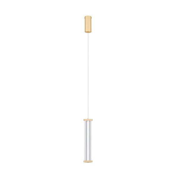 Metallist hämardatav LED-ripatslamp mattkuldses värvitoonis akrüülklaasist varjuga, läbimõõduga 6 cm Pheme - Nova Luce
