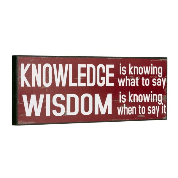 Cedule Knowledge/Wisdom, 14x40 cm