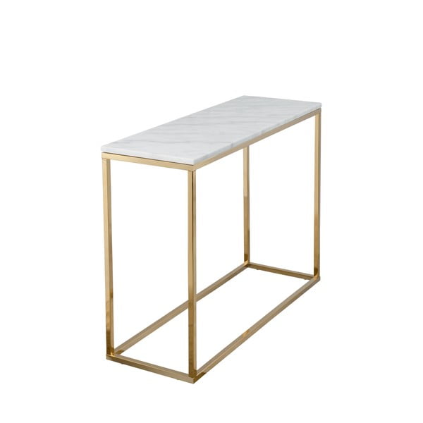 Valge marmorist konsoollaud kuldse marmorist alusega, pikkus 100 cm - RGE-image-2