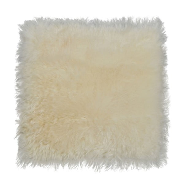 Béžový podsedák na židli z ovčí kožešiny s krátkým chlupem Arctic Fur Eglé, 37 x 37 cm