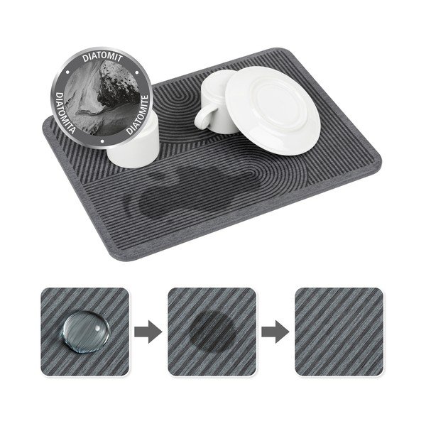 Hall diatomiidist nõudekuivatusalus 40x30 cm Damon - Wenko-image-2