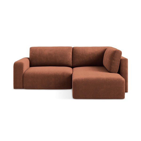 Šenilldiivanvoodi/panipaigaga nurgadiivan terrakota värvi (parem nurk/L-kujuline) Kona - Makamii