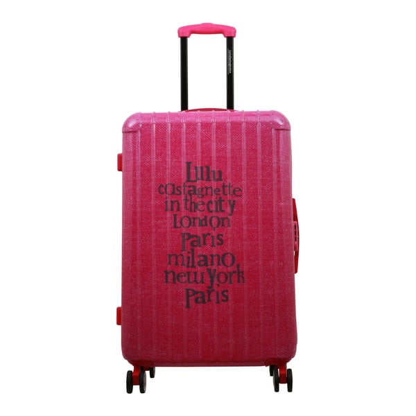 Růžový cestovní kufr LULU CASTAGNETTE Fiona, 107 l