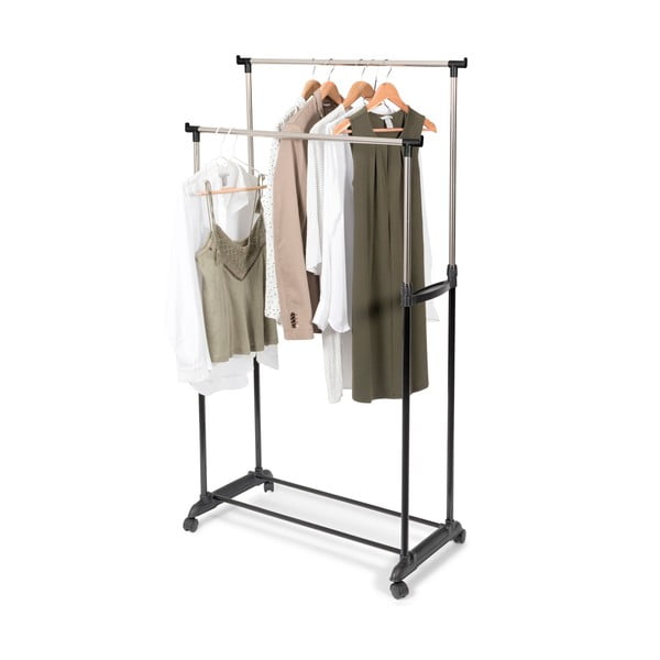 Cleano mobiilne kahekordse kõrgusega reguleeritav riietehoidja - Compactor-image-1